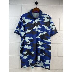Greyson X Blue Monster Collab Campscape  Pattern Golf Polo Mens XL "LIMITED" EUC